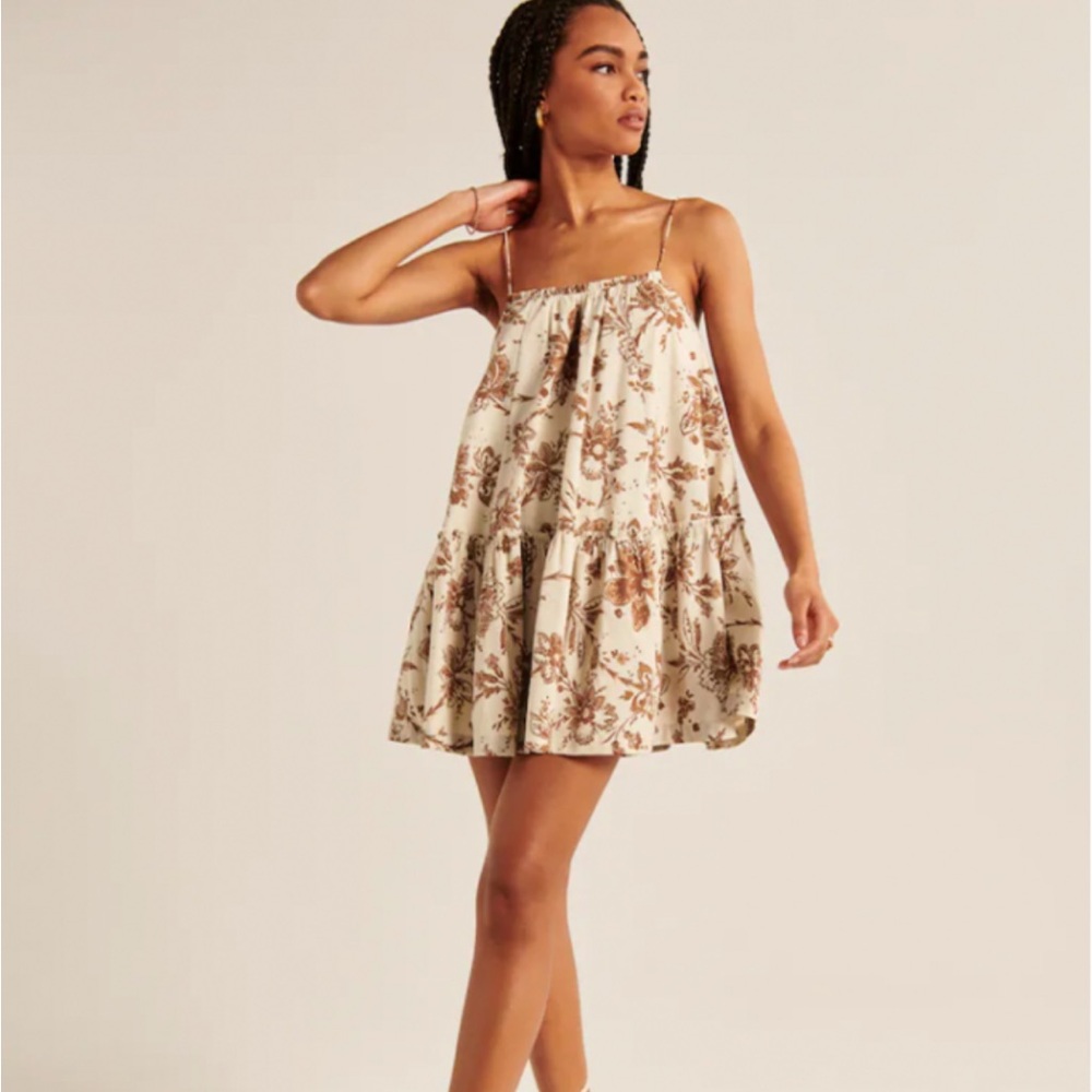 Brand New Abercrombie & Fitch Ruffle Trapeze Mini Dress